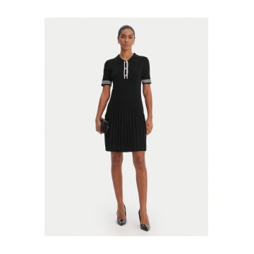 Rochie tricotata -  70% viscoza - 30% poliamida - negru