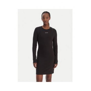 Rochie tricotata slim fit cu detaliu logo