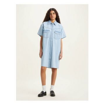 Rochie camasa midi din denim
