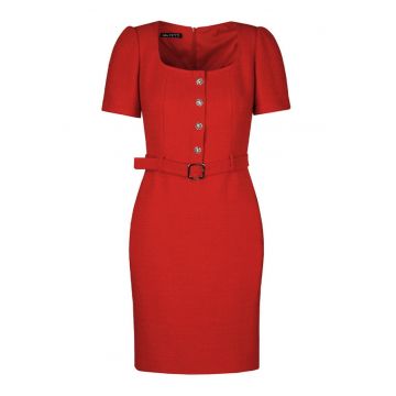 Rochie cambrata cu decolteu patrat