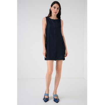 Rochie cargo din denim - Albastru ultramarin