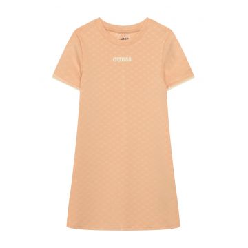 Rochie casual fete -  portocalie - poliester/viscoza -