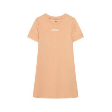 Rochie casual fete -  portocalie - poliester/viscoza -