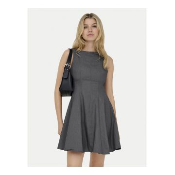 Rochie casual -  gri - material reciclat - scurt - fara maneci