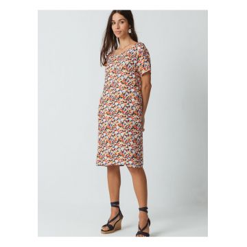 Rochie cu maneci scurte si model floral