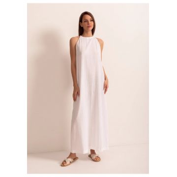 Rochie Dama Capri Panza Topita - Alb
