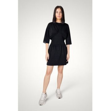 Rochie dama cu corset ajustabil din bumbac premium - Negru