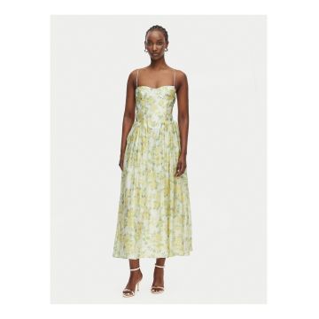 Rochie de cocktail Dama -  Galben - fara maneca - lyocell - imprimeu floral