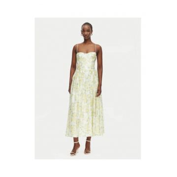 Rochie de cocktail Dama -  Galben - fara maneca - lyocell - imprimeu floral