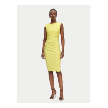 Rochie de cocktail -  galben - fara maneci - poliester