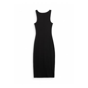 Rochie de dama  tricot reiat - croiala slim - negru