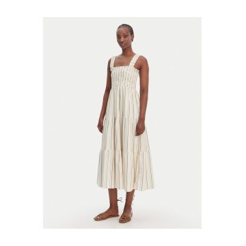 Rochie de vara -  dungi - bej - viscoza