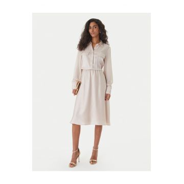 Rochie de zi  Ecru - poliester - fermoar - Ecru