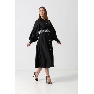 Rochie din tafta cu maneci ample