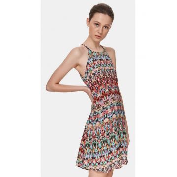 Rochie din viscoza cu model abstract -
