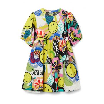 Rochie evazata cu imprimeuri diverse - Multicolor