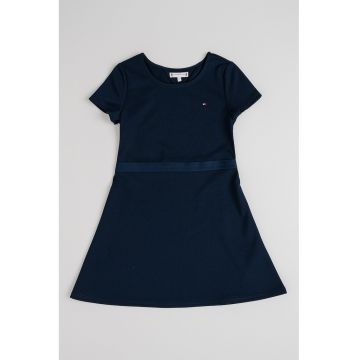 Rochie evazata cu maneci scurte - Albastru ultramarin