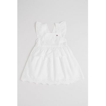 Rochie evazata din bumbac - Alb optic