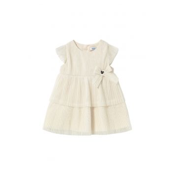 Rochie fete -  eleganta - fara maneci - bej - poliester