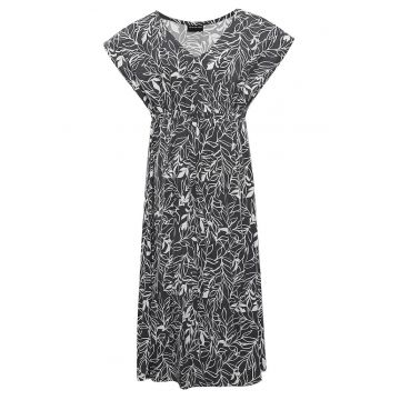 Rochie lunga cu decolteu in V si maneci scurte -