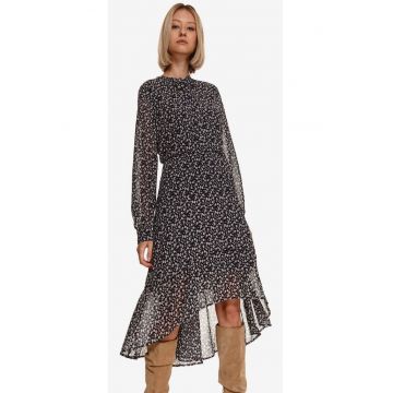 Rochie lunga vaporoasa cu model floral -