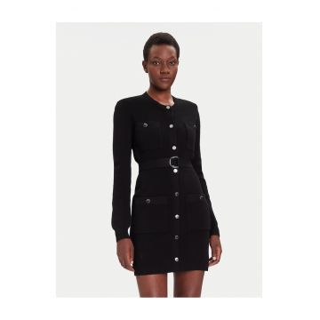 Rochie -  material sintetic - negru