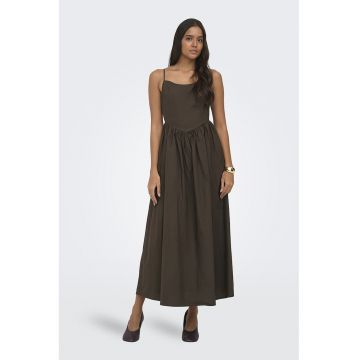 Rochie maxi fara maneci - Maro pamantiu