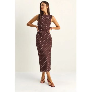 Rochie Midi Bodycon  buline - maro - poliester