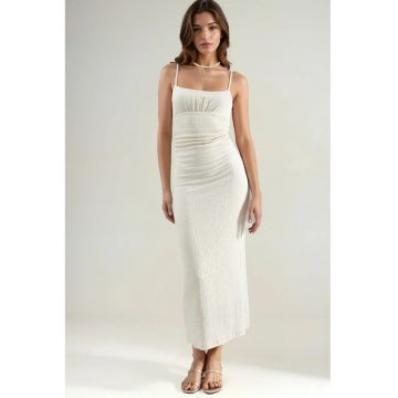 Rochie Midi  Casual - Alb - 95% poliester - 5% elastan