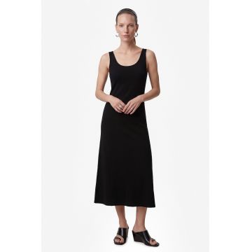 Rochie midi cu bretele incrucisate - Negru