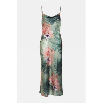 Rochie midi cu imprimeu - Verde