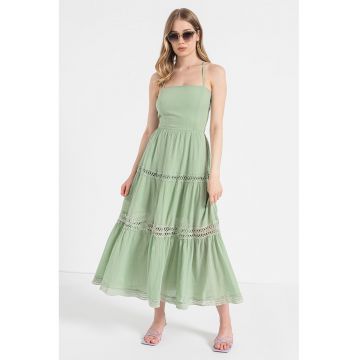 Rochie midi evazata - Verde aquamarin