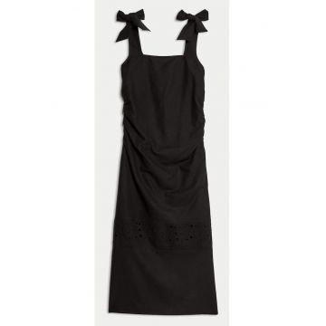 Rochie midi vaporoasa cu fundite decorative - 36
