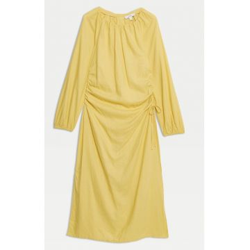 Rochie midi vaporoasa din amestec de in