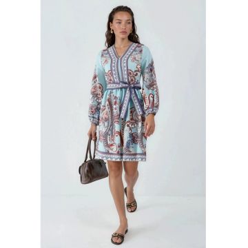 Rochie mini -  casual - 70% poliester - 25% bumbac - 5% lycra