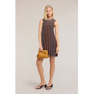 Rochie mini cu model in dungi - Maro