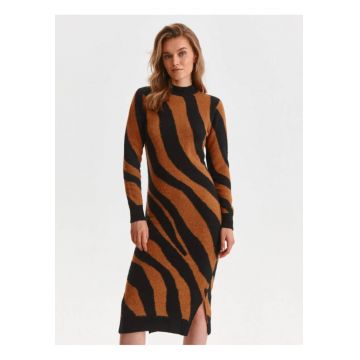 Rochie-pulover midi cu maneci lungi -
