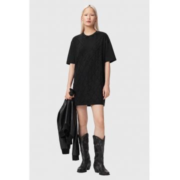 Rochie-tricou lejera din bumbac organic Darcy - Negru stins