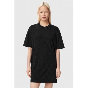 Rochie-tricou lejera din bumbac organic Darcy - Negru stins