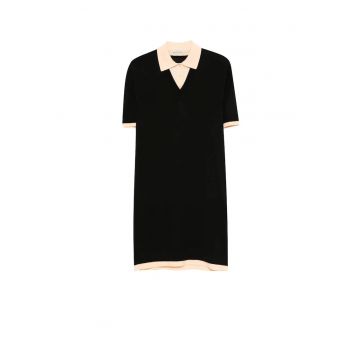 Rohie dama -  polo collar mini - Negru