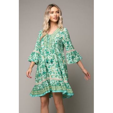 Rochie Alma Boho style cu decolteu in V