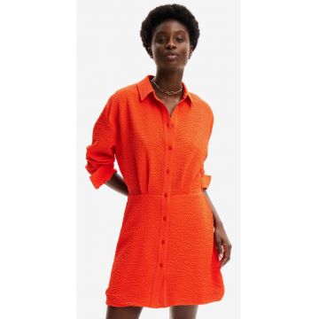 Rochie-camasa cu croiala in A si aspect texturat Milwaukee -