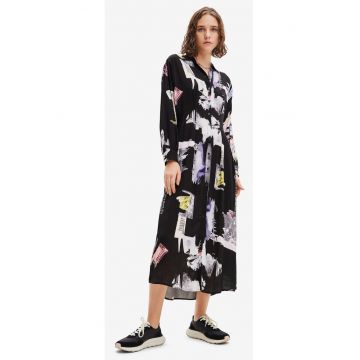 Rochie camasa cu guler ascutit