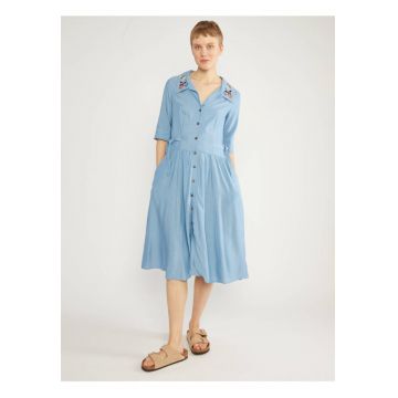Rochie-camasa cu motive florale brodate