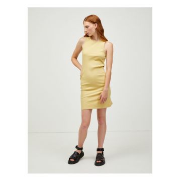 Rochie cambrata striata cu model uni Tiana -