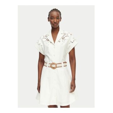 Rochie casual -  bej - bumbac - maneca scurta