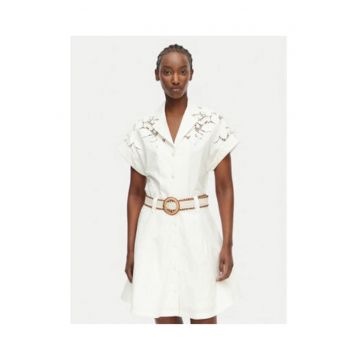 Rochie casual -  bej - bumbac - maneca scurta