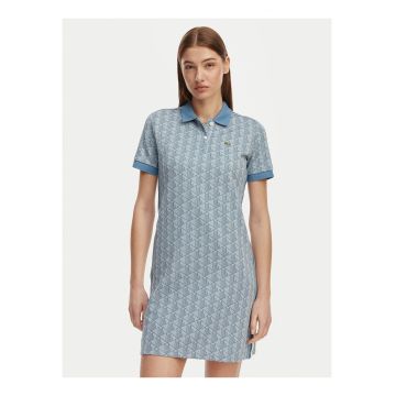 Rochie casual dama -  albastru - poliester/bumbac -