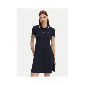 Rochie casual dama -  bleumarin - modal/bumbac - uni -