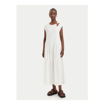 Rochie casual dama -  crem - bumbac/poliester -